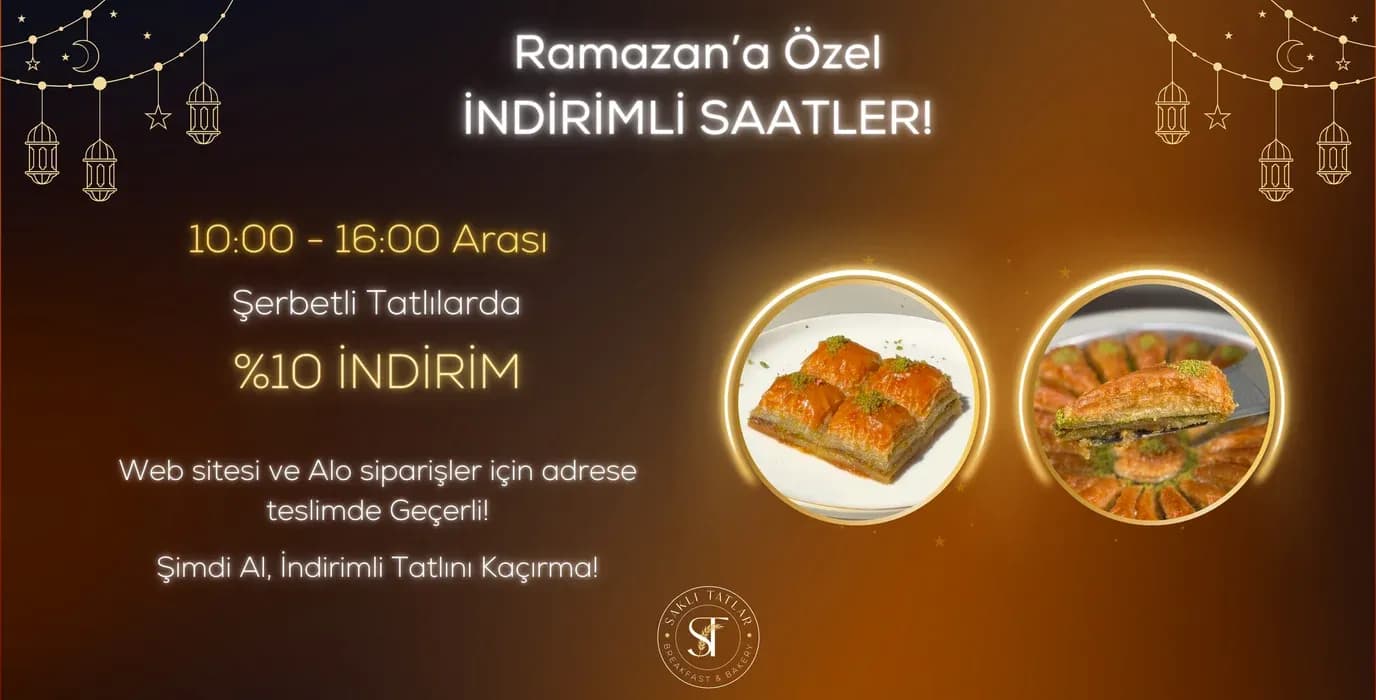 Şerbetli Tatlılarda %10 İndirim